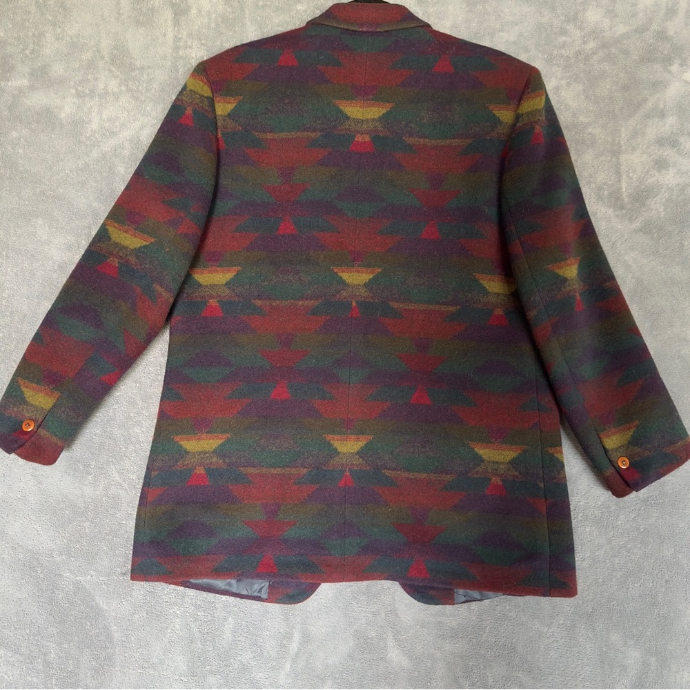 Vintage Wool Aztec Western Southwest Blanket Style Blazer size 12. - Picture 2 of 9